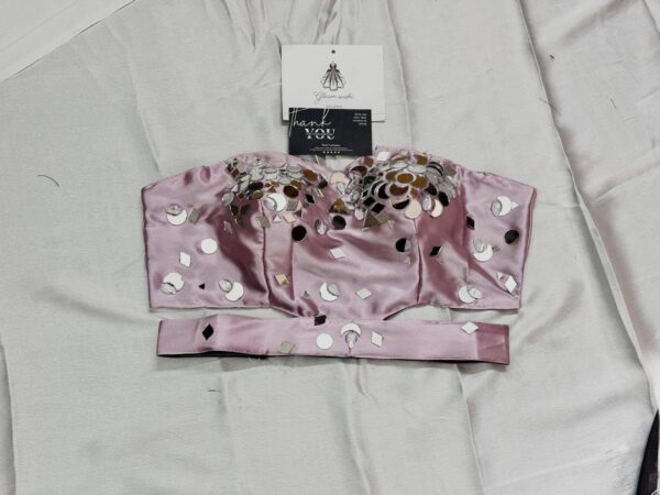 Satin Blouses with Mirror Work
